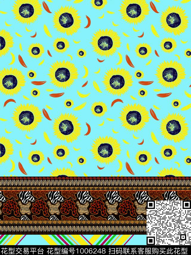 矢量几何定位向日葵传统印花华亿平台下载（图片编号: 1006248） - 瓦栏（Walan）