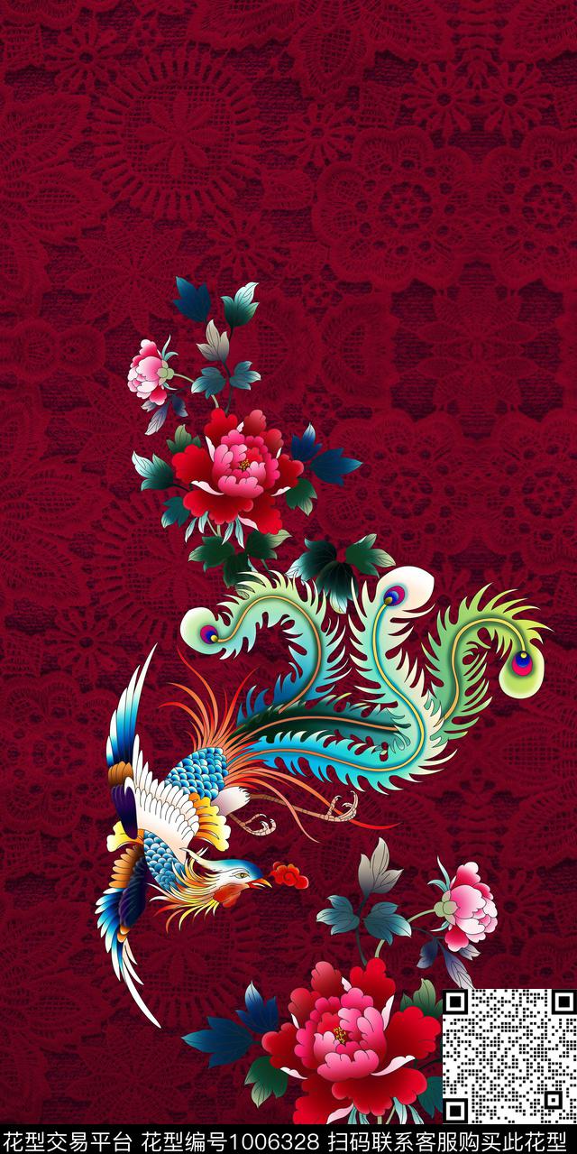 数码华亿平台创意手绘花卉数码印花华亿平台下载（图片编号: 1006328） - 瓦栏（Walan）