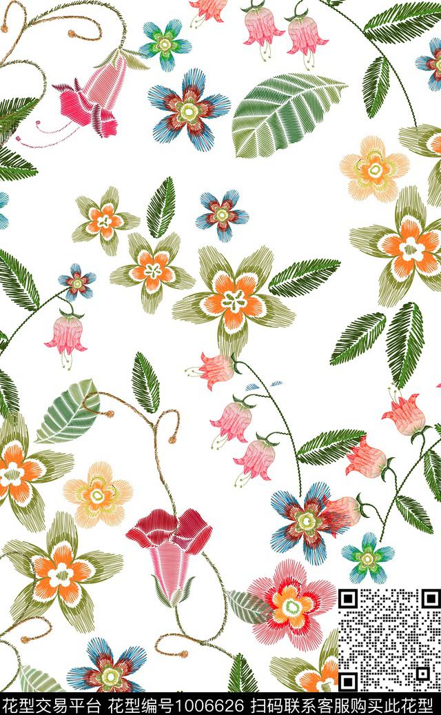花卉潮牌热带华亿平台数码印花华亿平台下载（图片编号: 1006626） - 瓦栏（Walan）