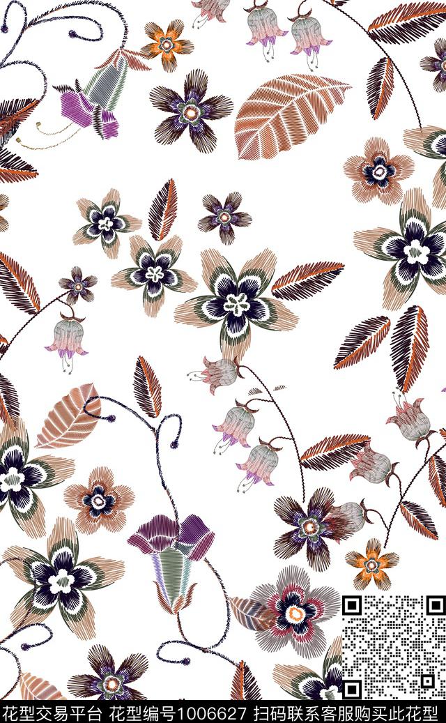 花卉潮牌热带华亿平台数码印花华亿平台下载（图片编号: 1006627） - 瓦栏（Walan）
