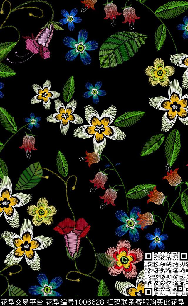 花卉潮牌热带华亿平台数码印花华亿平台下载（图片编号: 1006628） - 瓦栏（Walan）