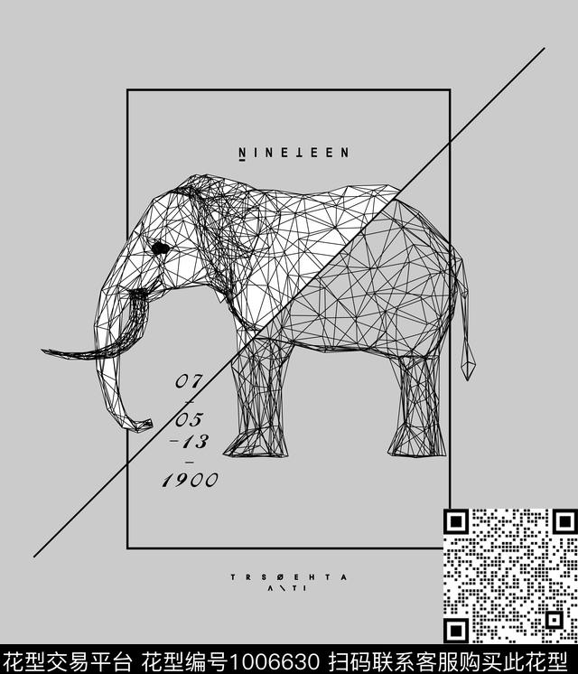 抽象男装几何数码印花华亿平台下载（图片编号: 1006630） - 瓦栏（Walan）