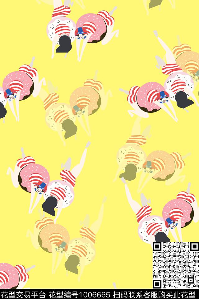 卡通人物女装原创数码印花华亿平台下载（图片编号: 1006665） - 瓦栏（Walan）