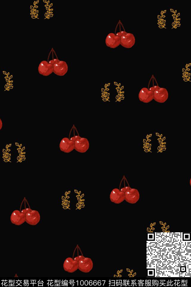 趣味田园水果数码印花华亿平台下载（图片编号: 1006667） - 瓦栏（Walan）