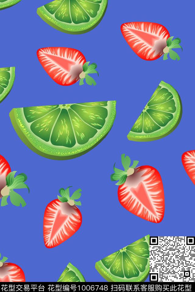 橘子趣味草莓数码印花华亿平台下载（图片编号: 1006748） - 瓦栏（Walan）