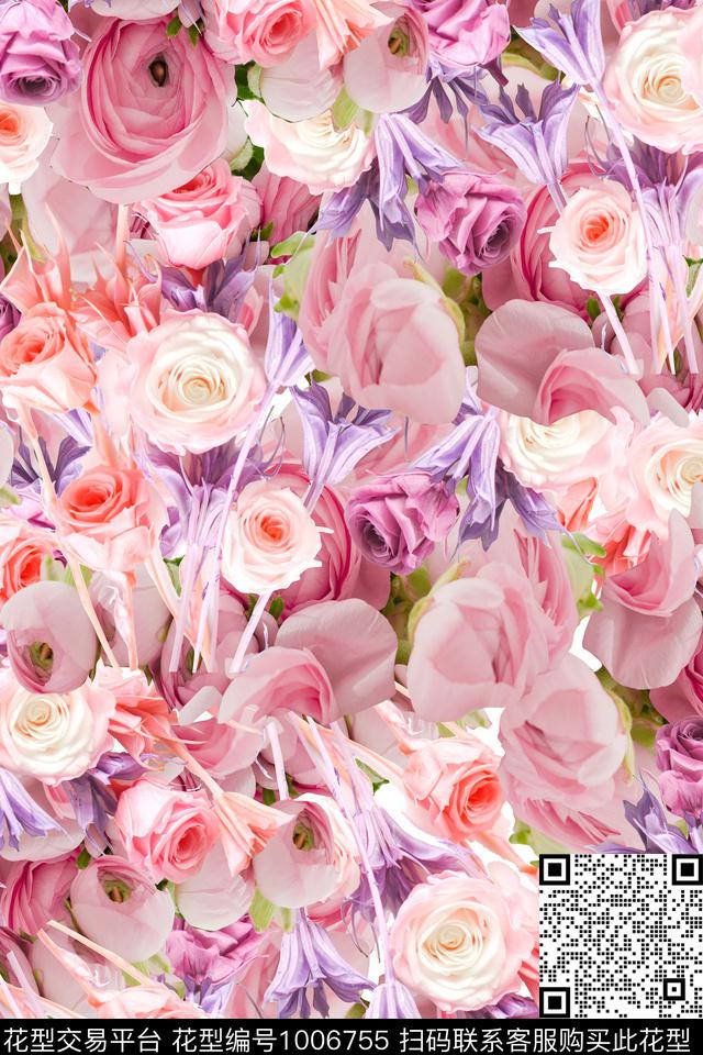 数码华亿平台花卉女装数码印花华亿平台下载（图片编号: 1006755） - 瓦栏（Walan）