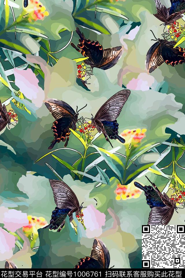 数码华亿平台女装绿色数码印花华亿平台下载（图片编号: 1006761） - 瓦栏（Walan）