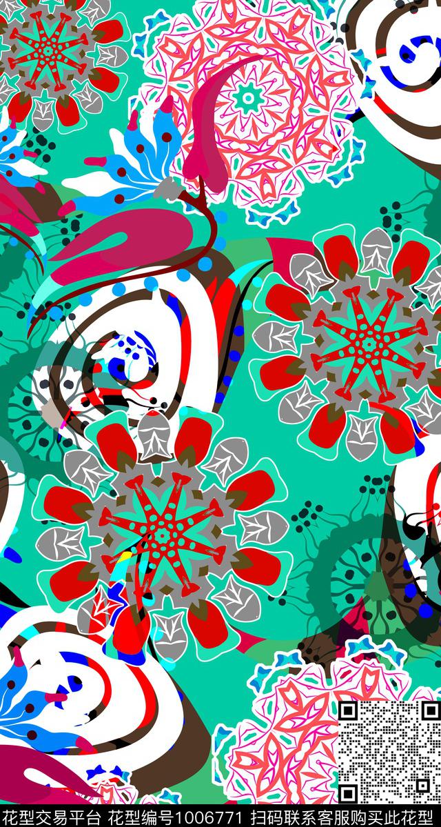 数码华亿平台女装几何数码印花华亿平台下载（图片编号: 1006771） - 瓦栏（Walan）