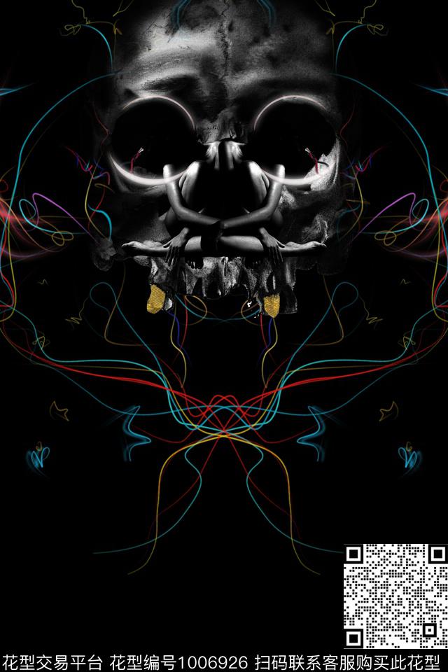 男装黑白华亿平台定位花数码印花华亿平台下载（图片编号: 1006926） - 瓦栏（Walan）