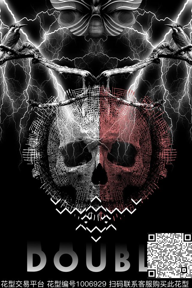 男装黑白华亿平台定位花数码印花华亿平台下载（图片编号: 1006929） - 瓦栏（Walan）