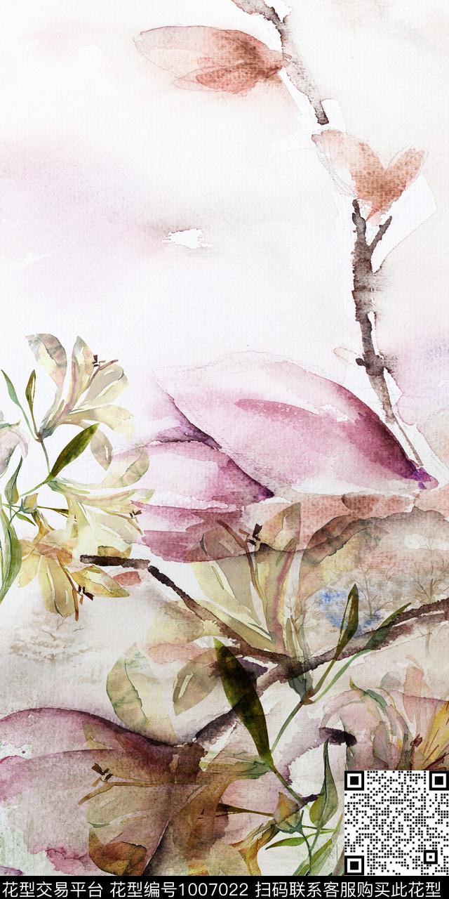 民族风抽象花卉数码印花华亿平台下载（图片编号: 1007022） - 瓦栏（Walan）