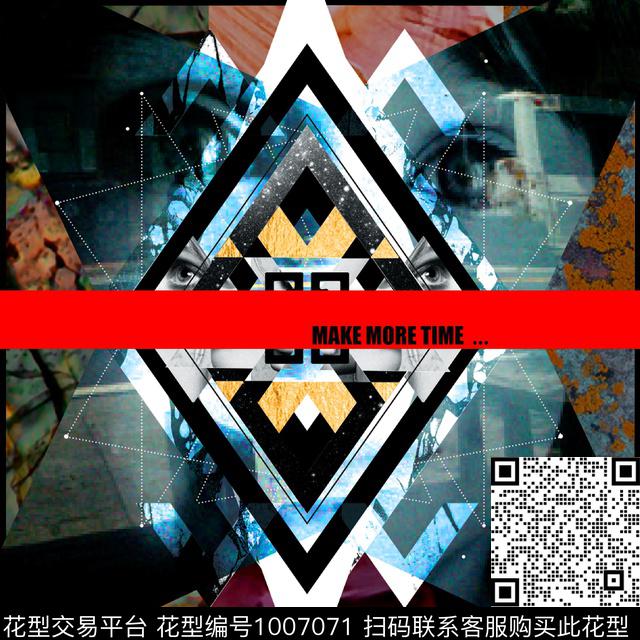 胸前独幅抽象男装字母数码印花华亿平台下载（图片编号: 1007071） - 瓦栏（Walan）