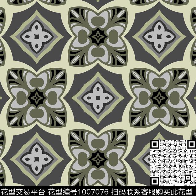 民族风花卉潮牌数码印花华亿平台下载（图片编号: 1007076） - 瓦栏（Walan）