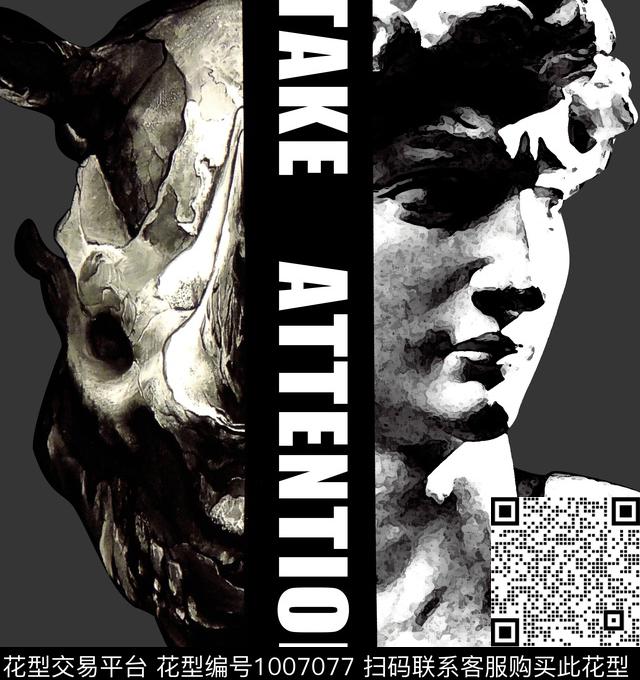 胸前独幅抽象男装字母数码印花华亿平台下载（图片编号: 1007077） - 瓦栏（Walan）