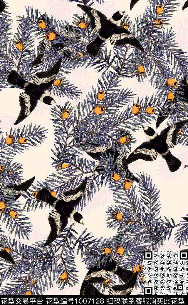 手绘花卉花卉大牌风数码印花华亿平台下载（图片编号: 1007128） - 瓦栏（Walan）