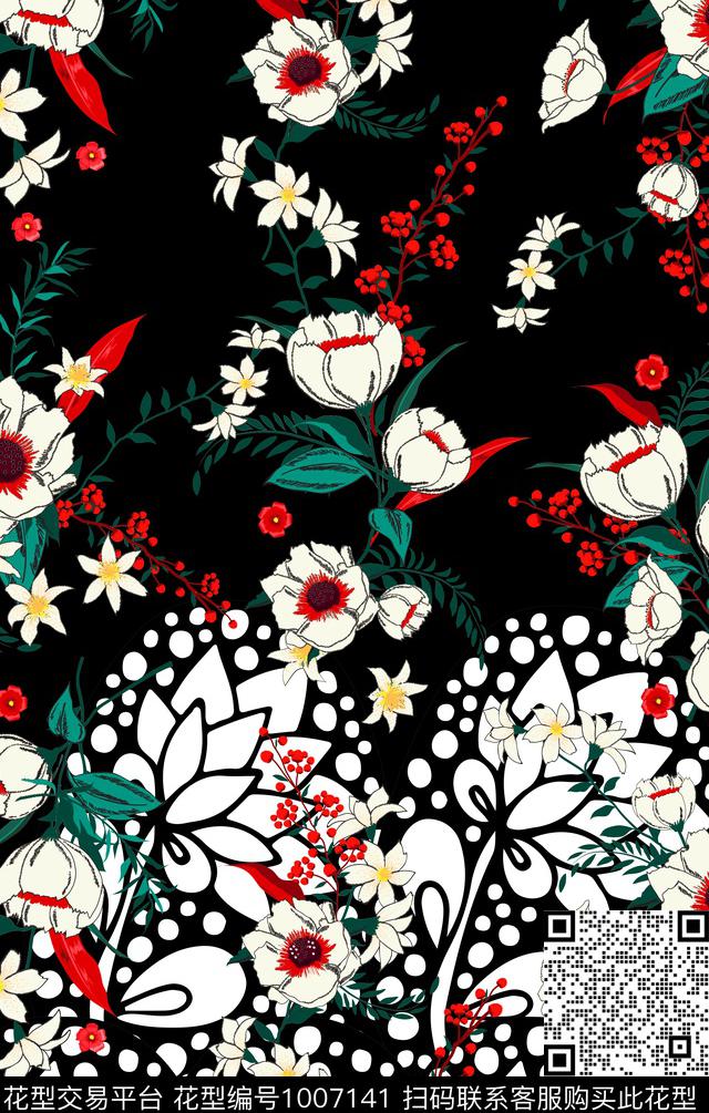 深圳花卉定位花数码印花华亿平台下载（图片编号: 1007141） - 瓦栏（Walan）