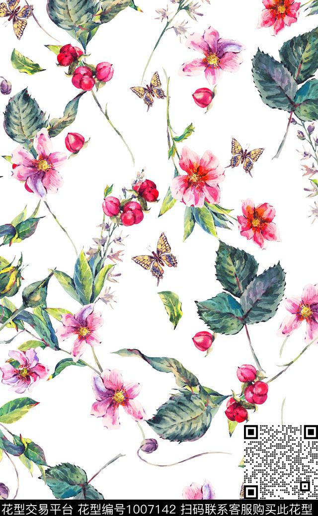 小碎花花卉女装数码印花华亿平台下载（图片编号: 1007142） - 瓦栏（Walan）