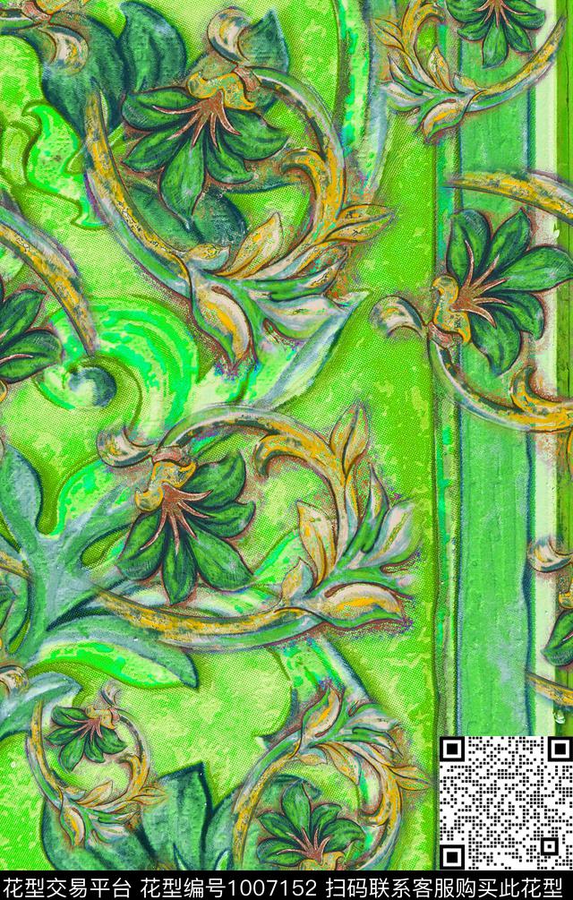 数码华亿平台波西米亚定位花数码印花华亿平台下载（图片编号: 1007152） - 瓦栏（Walan）