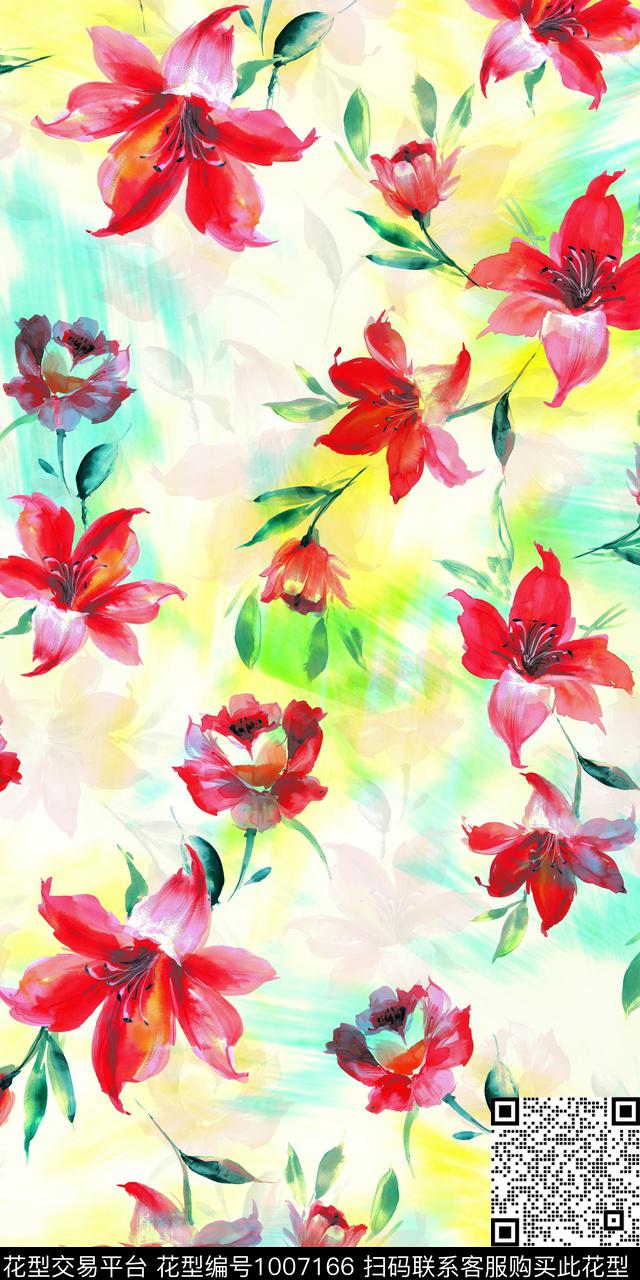 数码华亿平台花卉女装数码印花华亿平台下载（图片编号: 1007166） - 瓦栏（Walan）