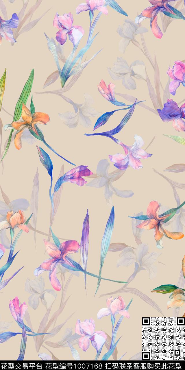 数码华亿平台花卉女装数码印花华亿平台下载（图片编号: 1007168） - 瓦栏（Walan）