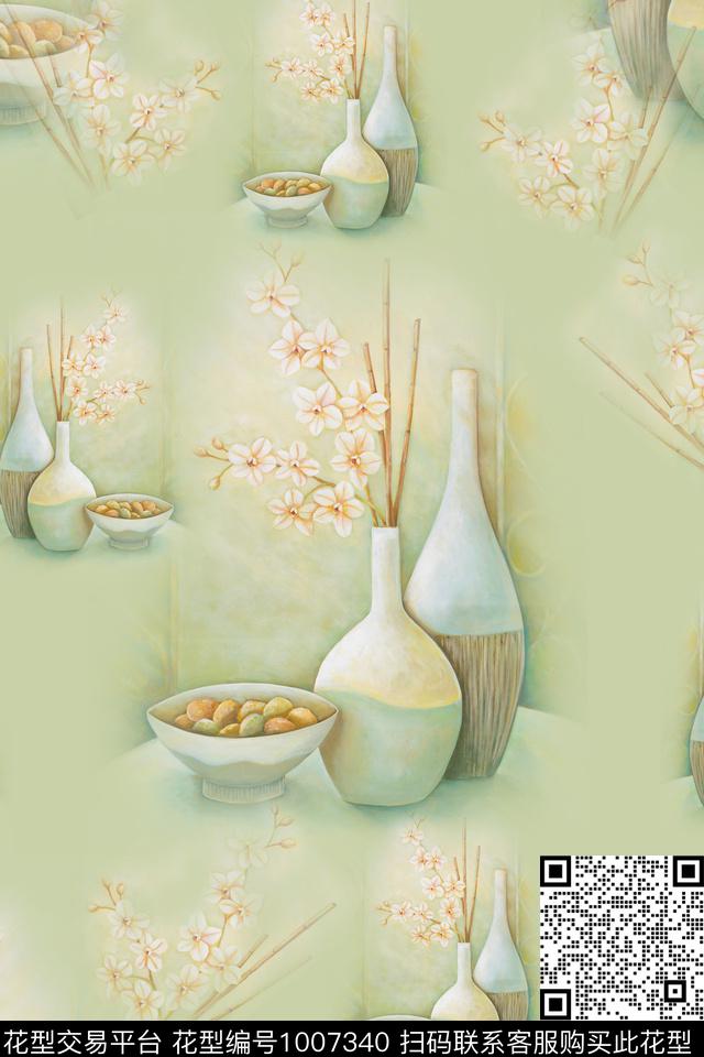 数码华亿平台花卉素雅数码印花华亿平台下载（图片编号: 1007340） - 瓦栏（Walan）