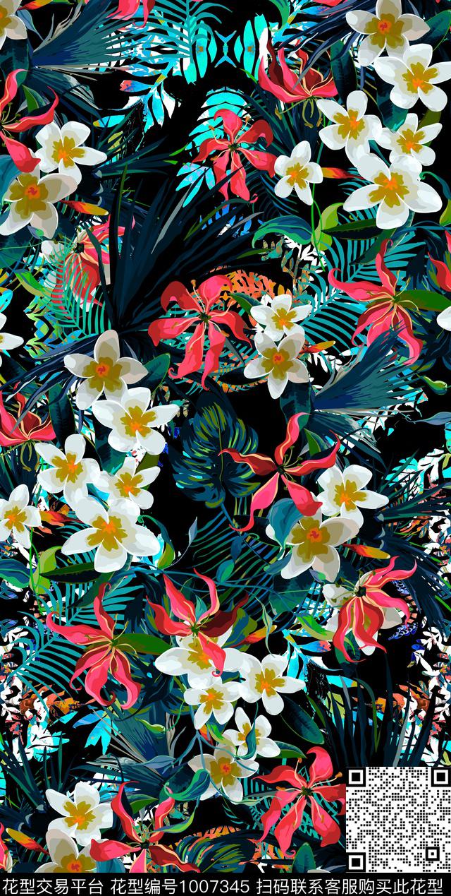 数码华亿平台花卉女装数码印花华亿平台下载（图片编号: 1007345） - 瓦栏（Walan）