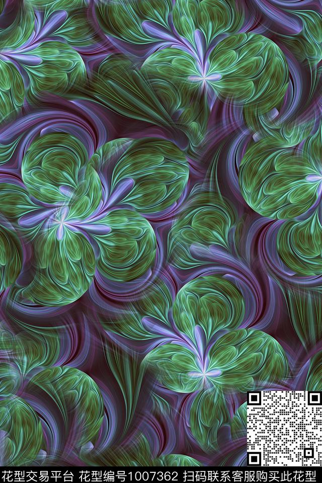 数码华亿平台分形抽象数码印花华亿平台下载（图片编号: 1007362） - 瓦栏（Walan）