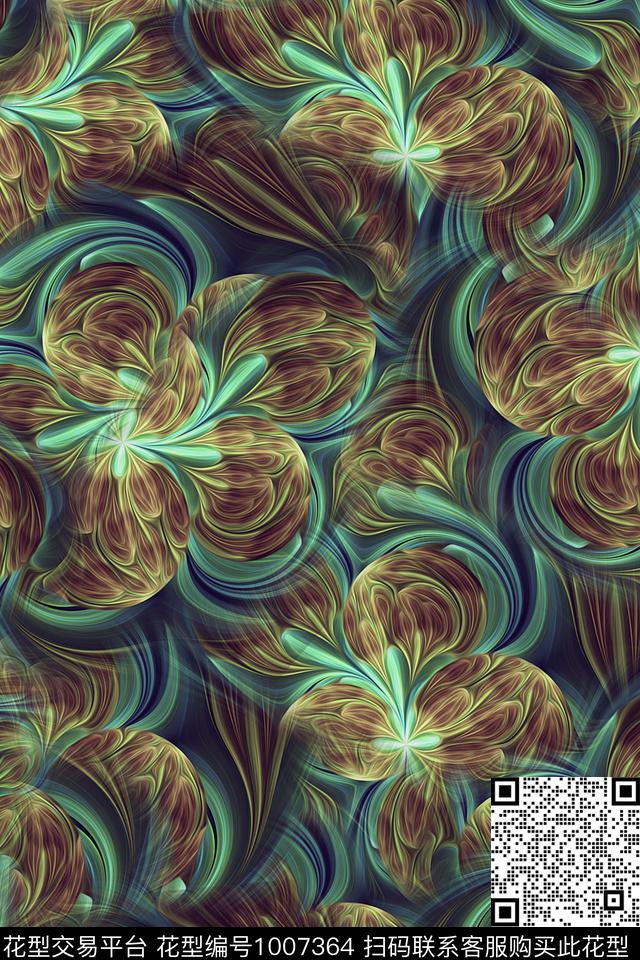 数码华亿平台分形抽象数码印花华亿平台下载（图片编号: 1007364） - 瓦栏（Walan）