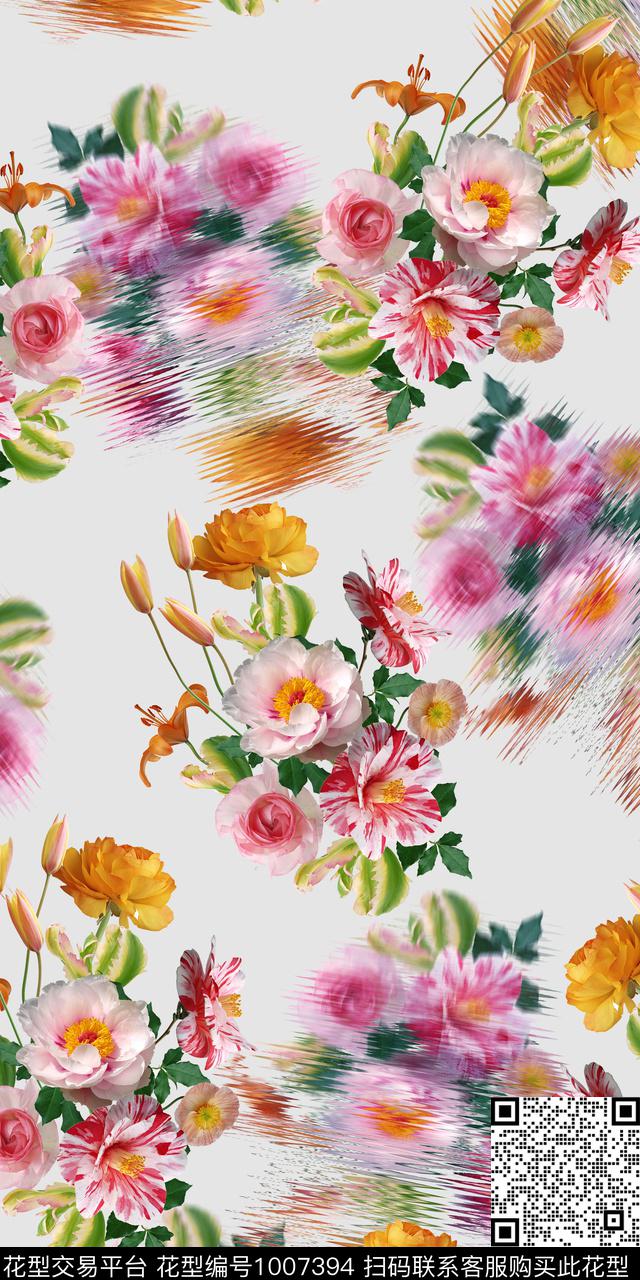 花卉3D立体绿植树叶数码印花华亿平台下载（图片编号: 1007394） - 瓦栏（Walan）