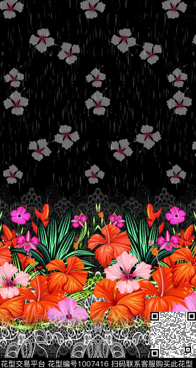 数码华亿平台花卉女装数码印花华亿平台下载（图片编号: 1007416） - 瓦栏（Walan）