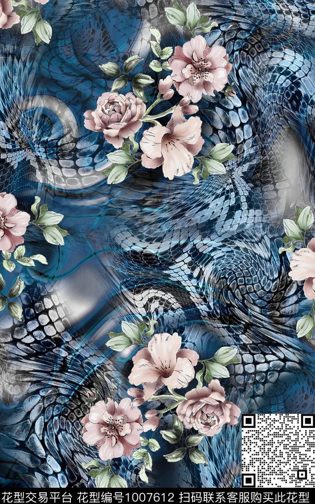 数码华亿平台民族风抽象数码印花华亿平台下载（图片编号: 1007612） - 瓦栏（Walan）