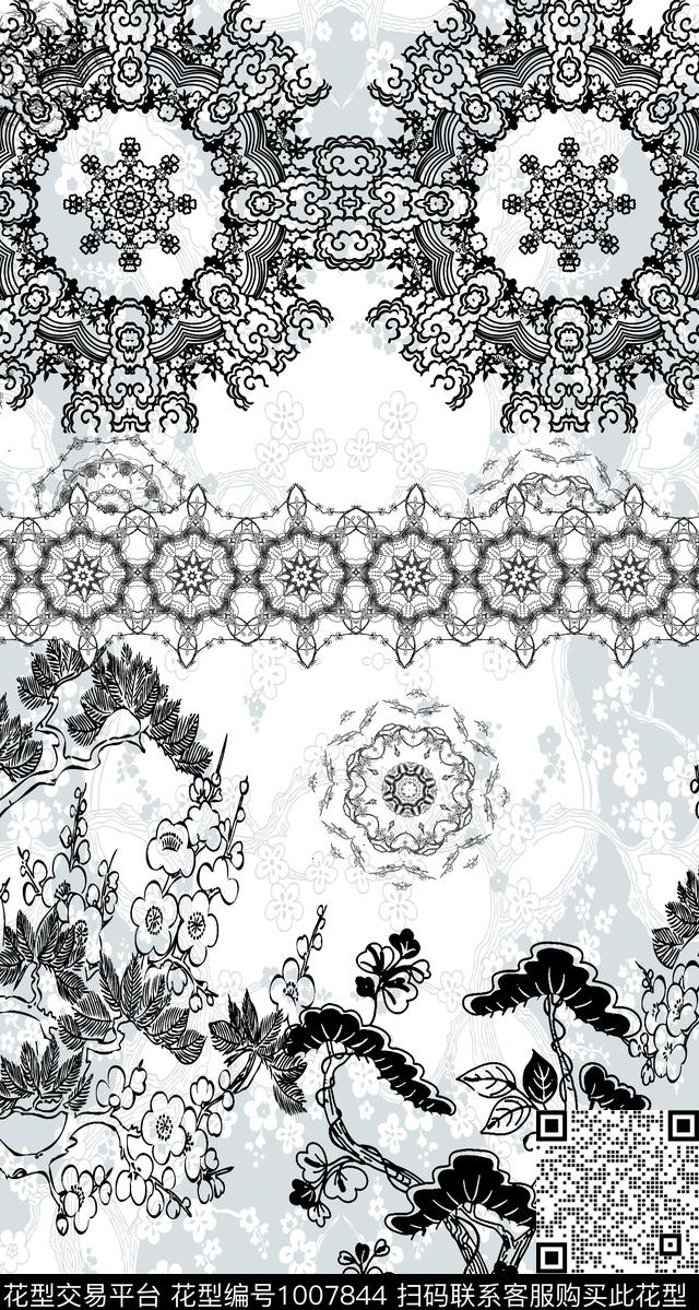 数码华亿平台黑白华亿平台女装数码印花华亿平台下载（图片编号: 1007844） - 瓦栏（Walan）