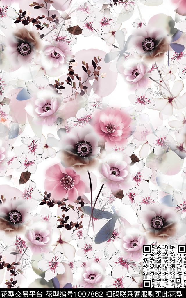 民族风复古大牌风数码印花华亿平台下载（图片编号: 1007862） - 瓦栏（Walan）