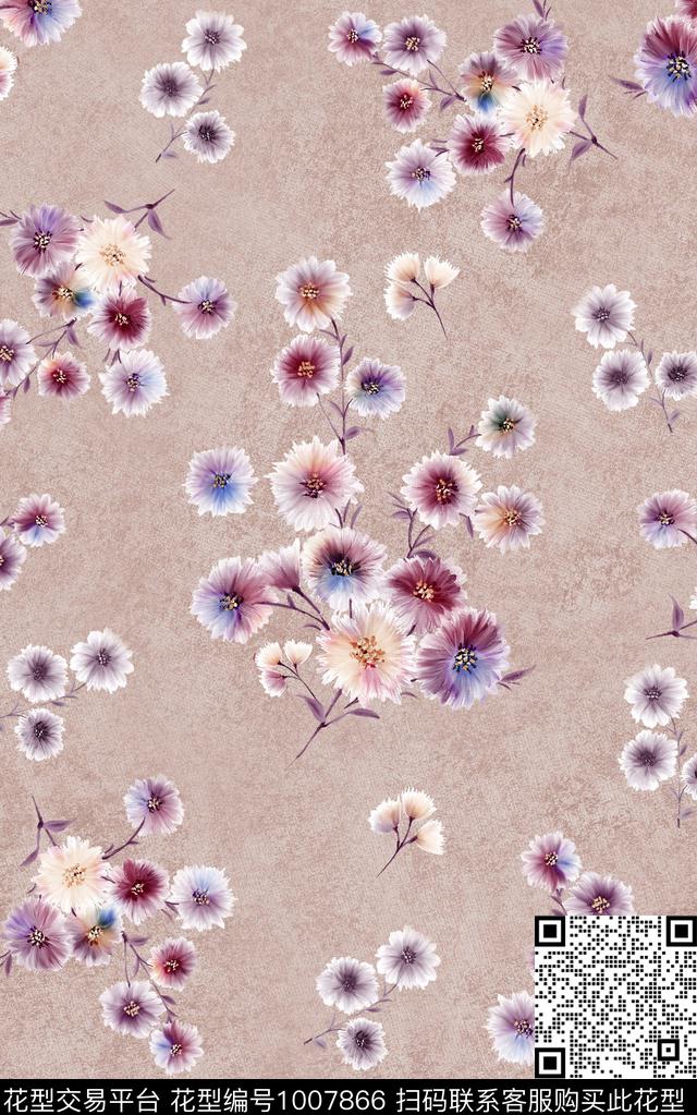 花卉复古小碎花数码印花华亿平台下载（图片编号: 1007866） - 瓦栏（Walan）