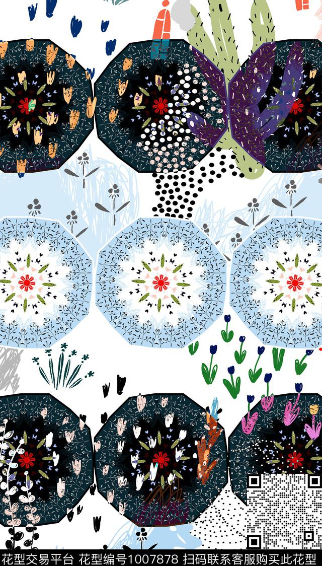 数码华亿平台春夏华亿平台绘画数码印花华亿平台下载（图片编号: 1007878） - 瓦栏（Walan）