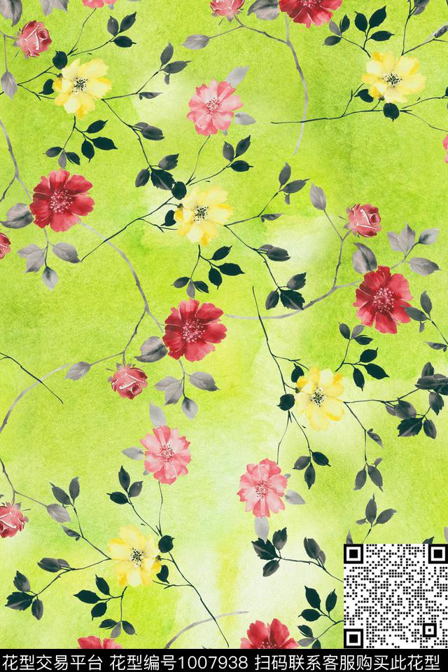 小碎花花卉数码印花华亿平台下载（图片编号: 1007938） - 瓦栏（Walan）