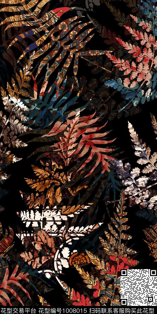 植物绿植树叶GUCCI数码印花华亿平台下载（图片编号: 1008015） - 瓦栏（Walan）