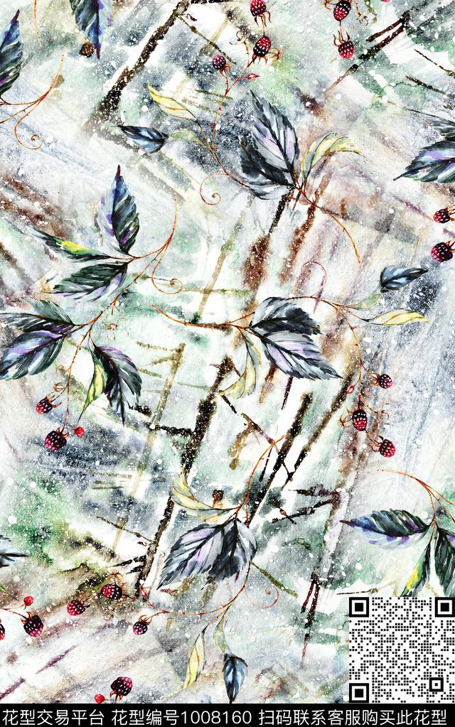 民族风抽象花卉数码印花华亿平台下载（图片编号: 1008160） - 瓦栏（Walan）