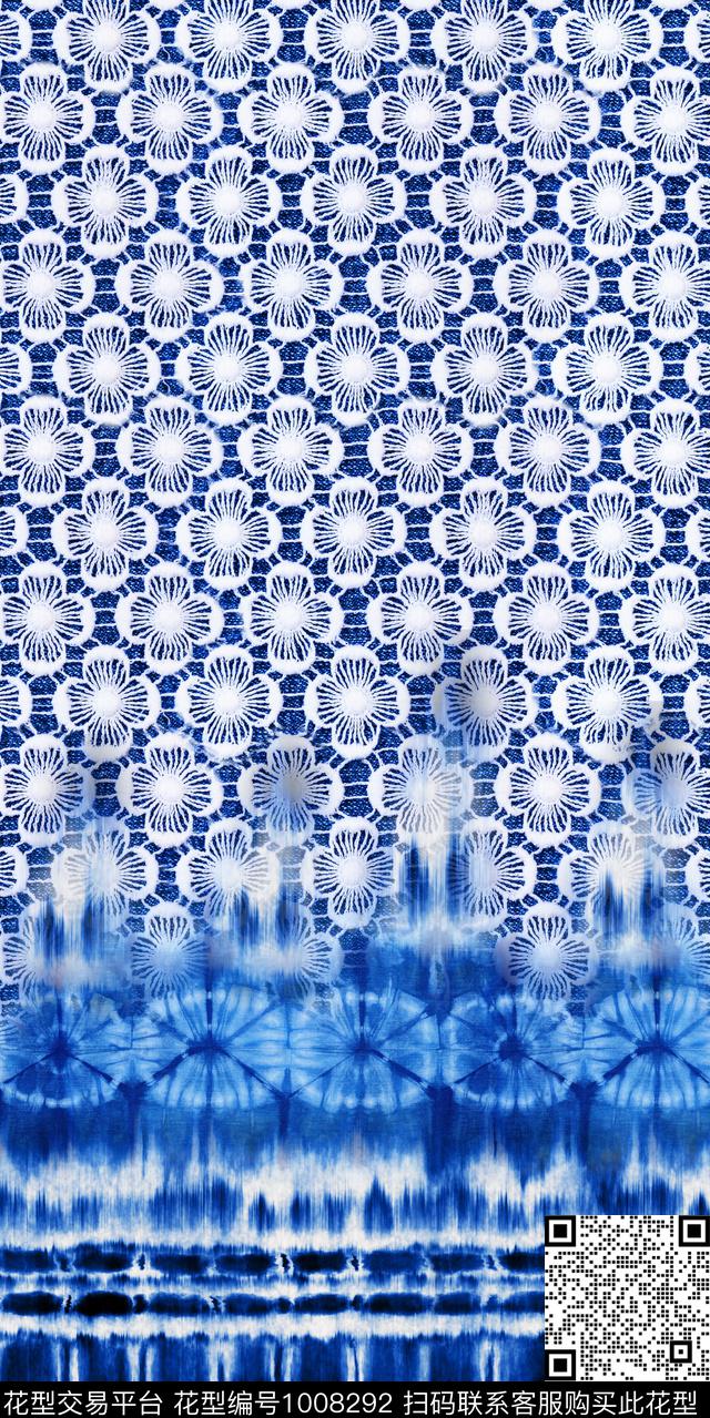 民族风抽象定位花数码印花华亿平台下载（图片编号: 1008292） - 瓦栏（Walan）