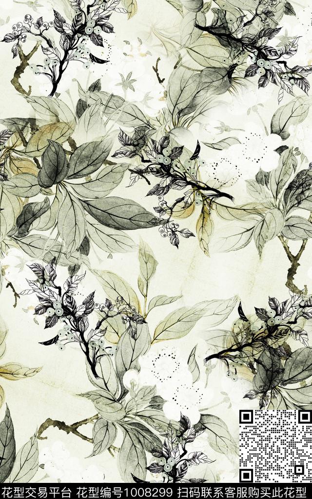 民族风抽象花卉数码印花华亿平台下载（图片编号: 1008299） - 瓦栏（Walan）