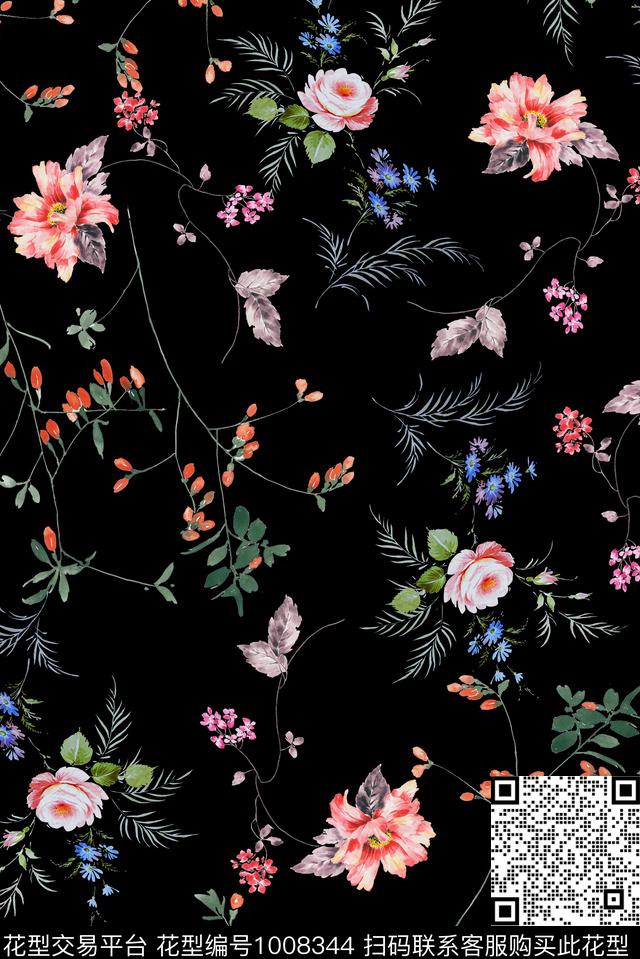 小碎花花卉数码印花华亿平台下载（图片编号: 1008344） - 瓦栏（Walan）