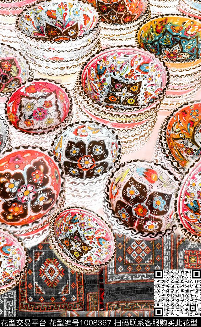 数码华亿平台民族风定位花数码印花华亿平台下载（图片编号: 1008367） - 瓦栏（Walan）