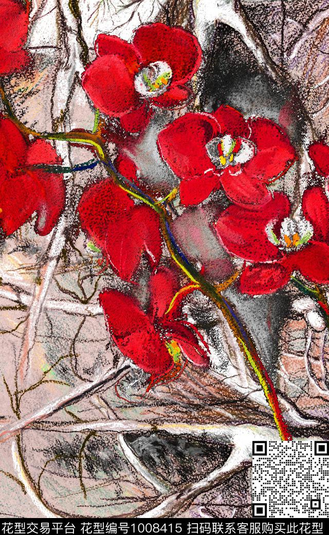 数码华亿平台民族风定位花数码印花华亿平台下载（图片编号: 1008415） - 瓦栏（Walan）