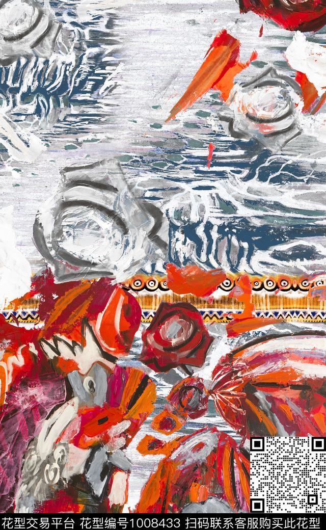 数码华亿平台民族风定位花数码印花华亿平台下载（图片编号: 1008433） - 瓦栏（Walan）