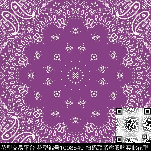 潮牌大牌风方巾传统印花华亿平台下载（图片编号: 1008549） - 瓦栏（Walan）