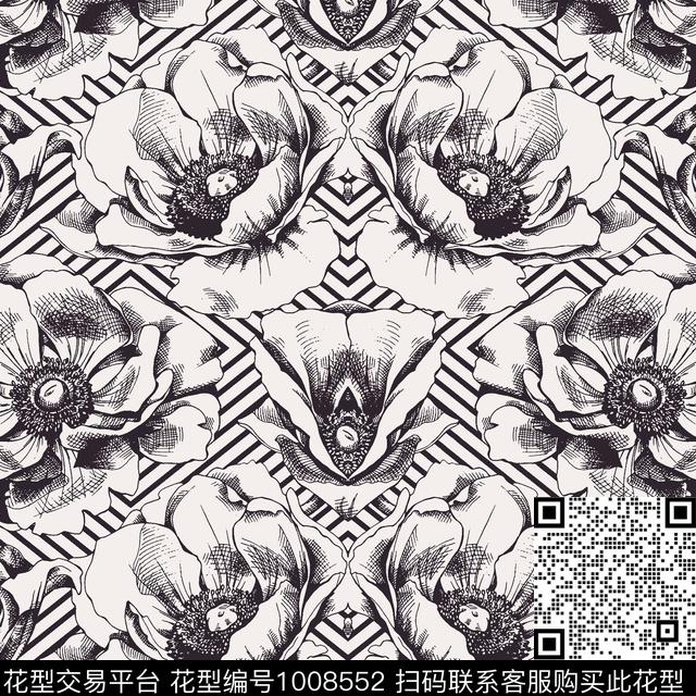 花卉女装潮牌传统印花华亿平台下载（图片编号: 1008552） - 瓦栏（Walan）