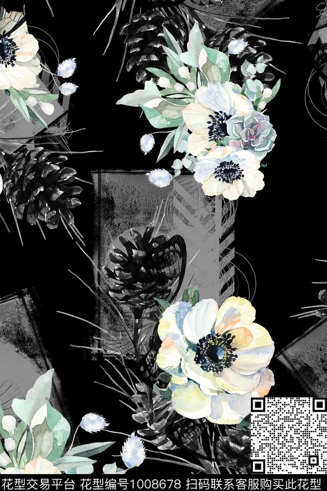 数码华亿平台男装花卉数码印花华亿平台下载（图片编号: 1008678） - 瓦栏（Walan）