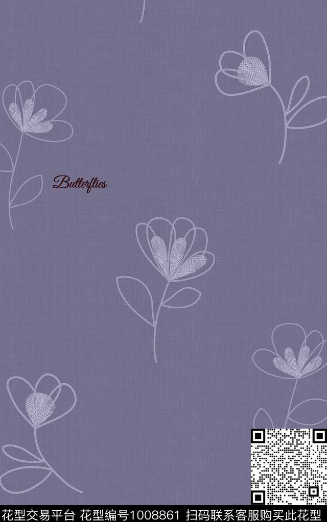 民族风抽象花卉数码印花华亿平台下载（图片编号: 1008861） - 瓦栏（Walan）