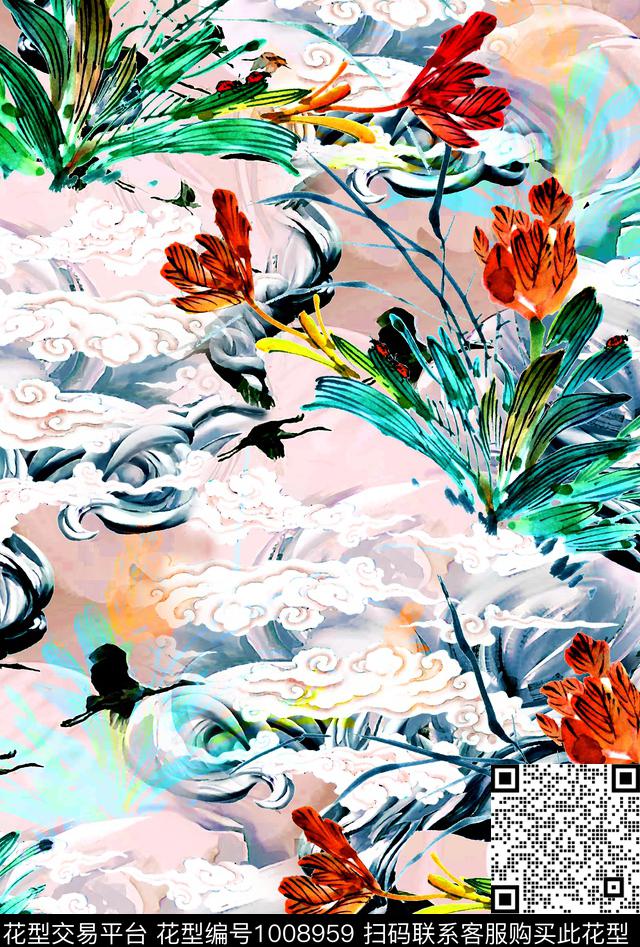 数码华亿平台春夏华亿平台花卉数码印花华亿平台下载（图片编号: 1008959） - 瓦栏（Walan）