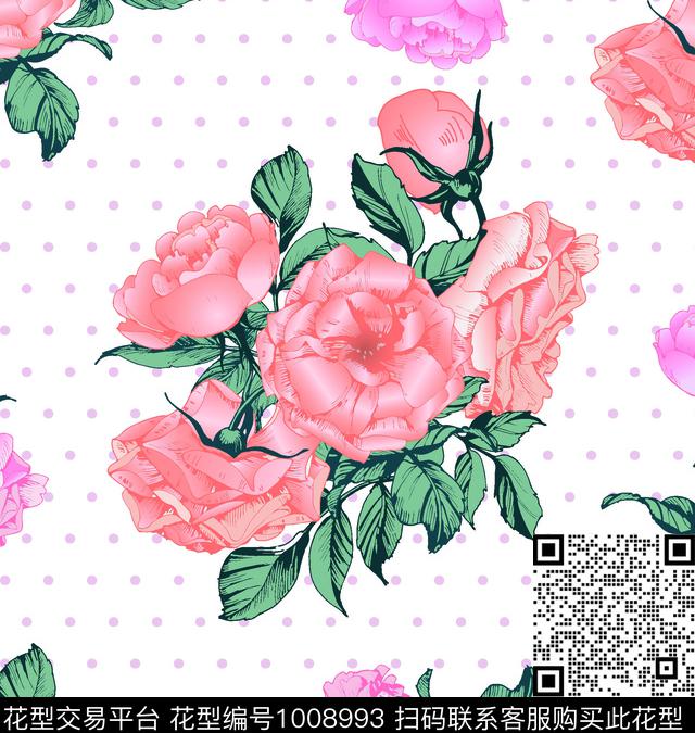 数码华亿平台小碎花月季花数码印花华亿平台下载（图片编号: 1008993） - 瓦栏（Walan）
